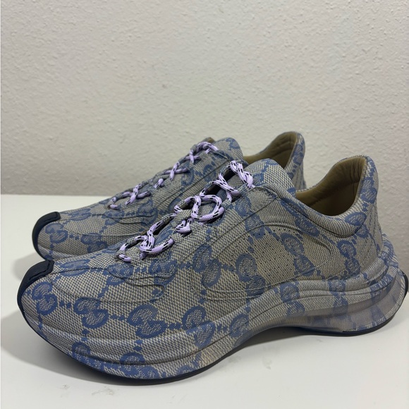Gucci GG Monogram Ultralight Run Leather Sneakers - Picture 1 of 6